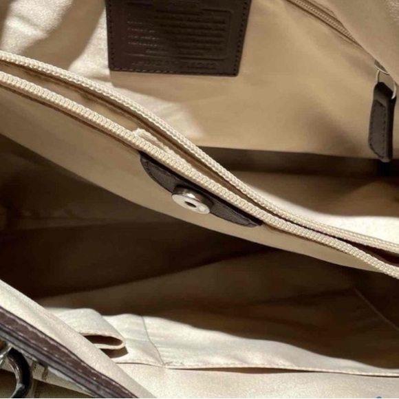 Coach Tan and Black Signature Tote Bag - Picture 5 of 5